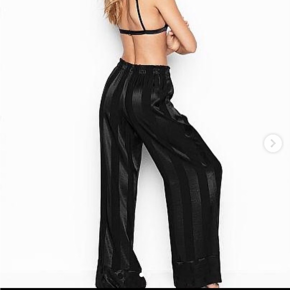 Victoria's Secret Black Satin Feel Pants